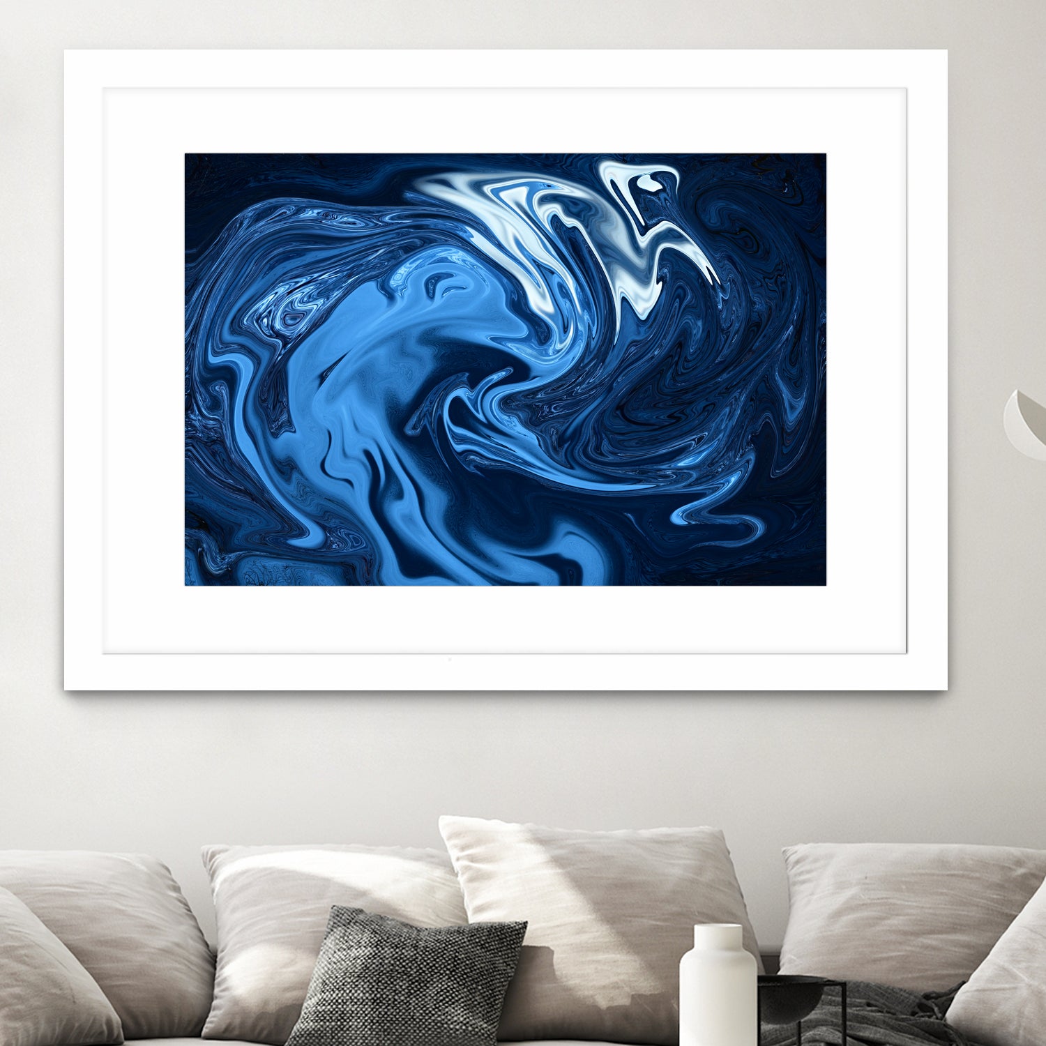 Abstract Marble Painting II by Amir Faysal on GIANT ART - blue digital painting