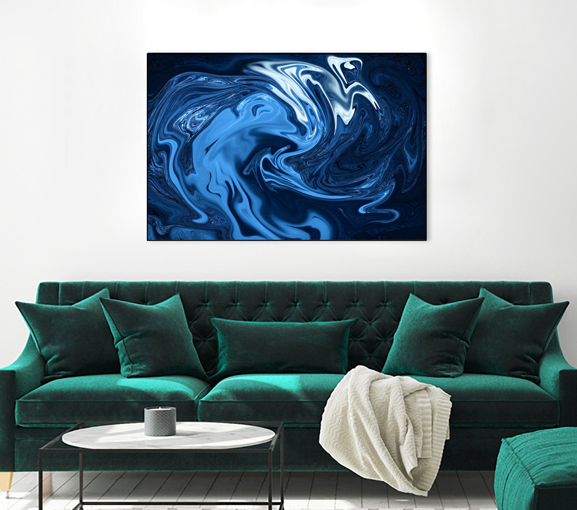 Abstract Marble Painting II by Amir Faysal on GIANT ART - blue digital painting