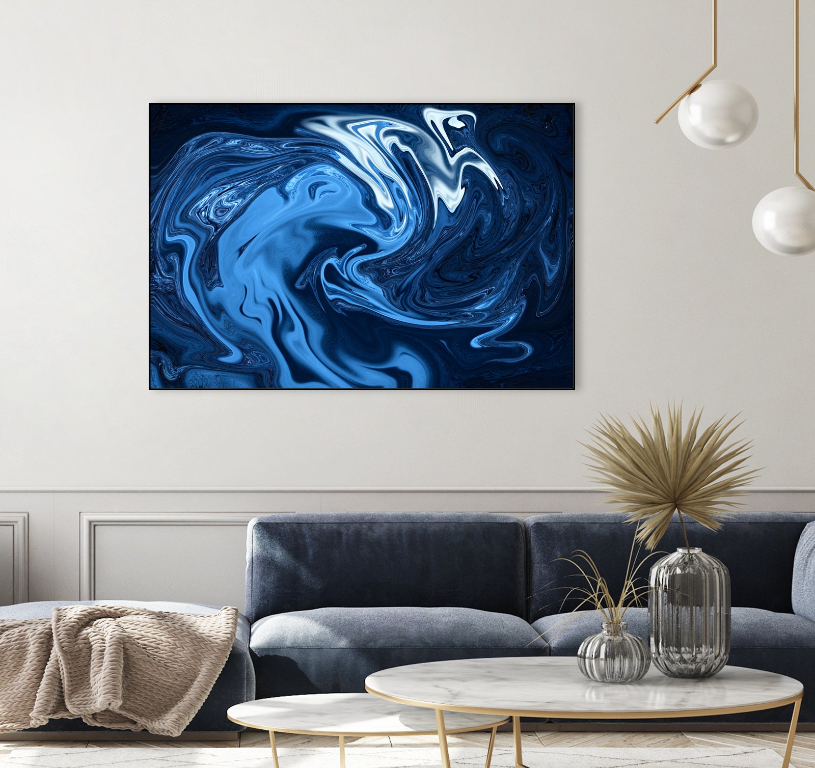 Abstract Marble Painting II by Amir Faysal on GIANT ART - blue digital painting