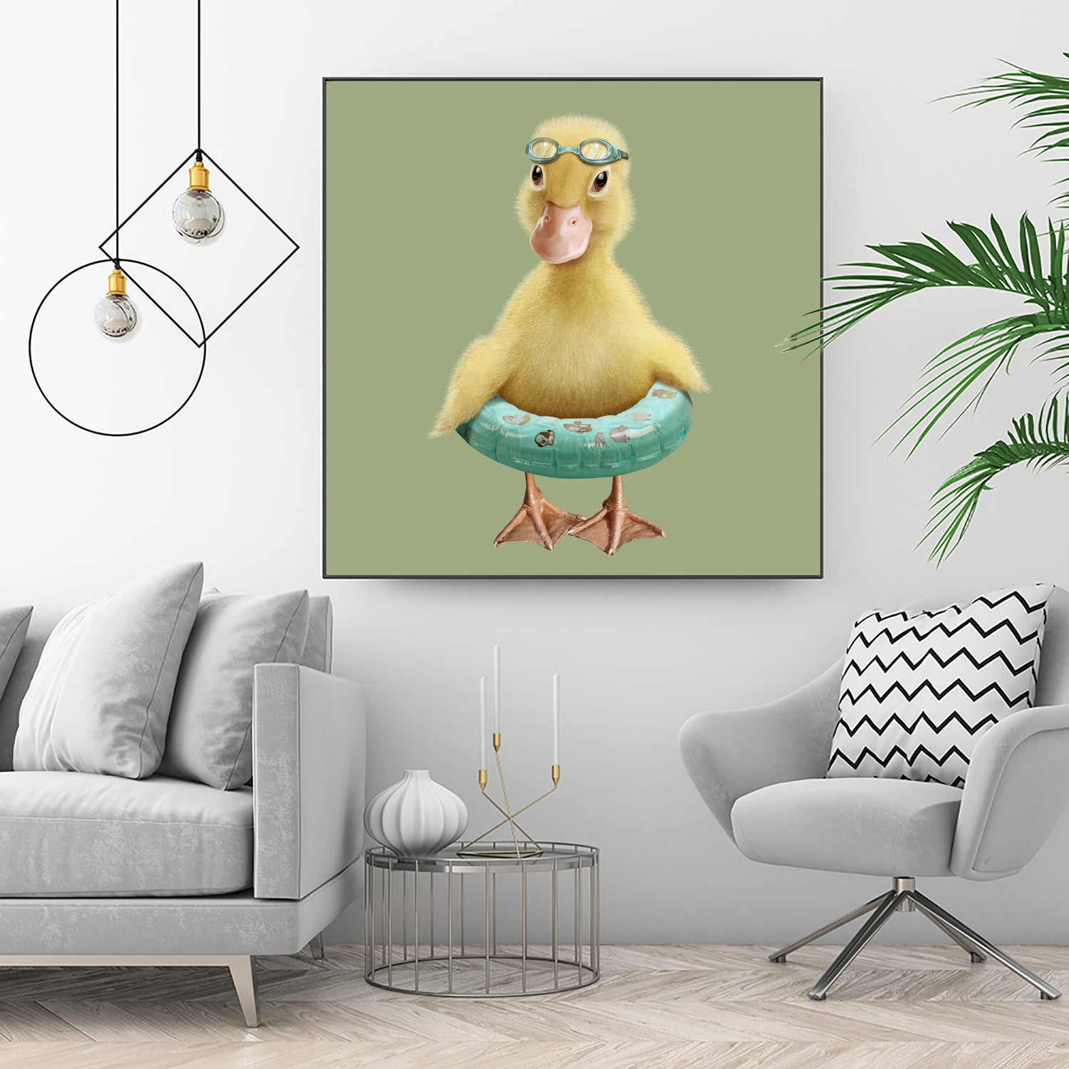 DUCK by JUMALI KATANI on GIANT ART - green digital painting