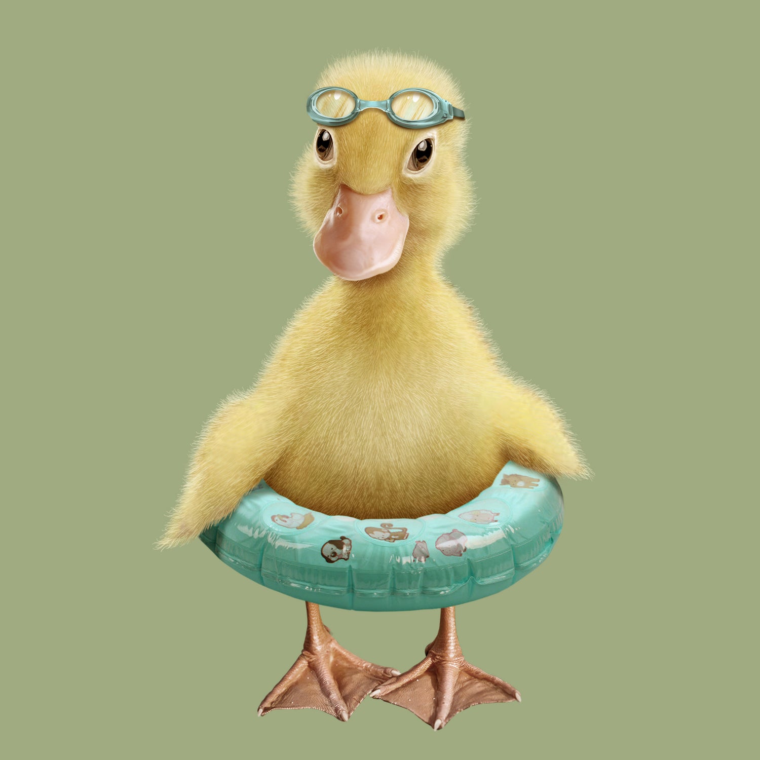 DUCK by JUMALI KATANI on GIANT ART - green digital painting