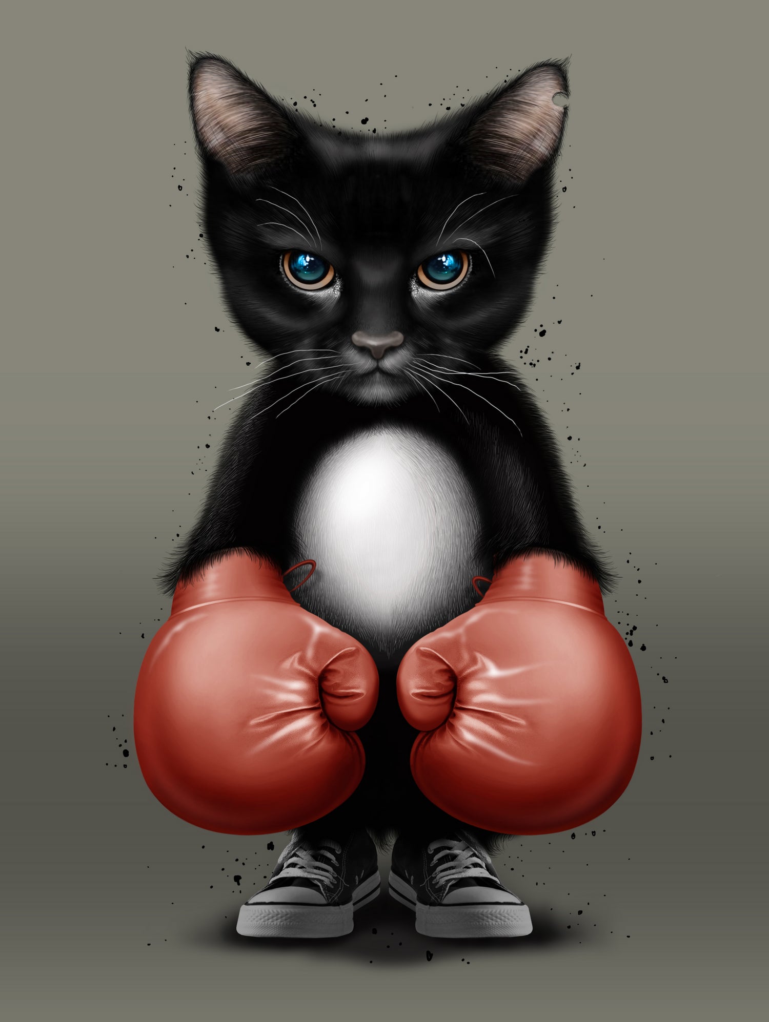 CAT BOXER 2017 by JUMALI KATANI on GIANT ART - black digital painting