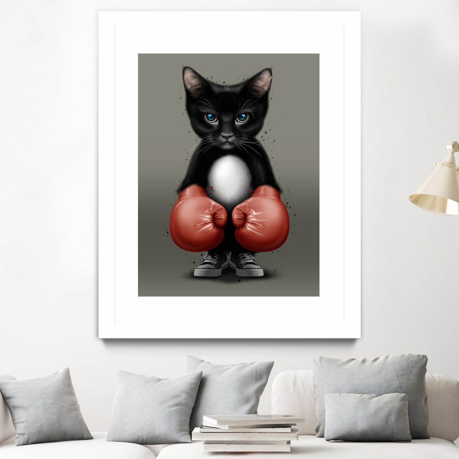 CAT BOXER 2017 by JUMALI KATANI on GIANT ART - black digital painting