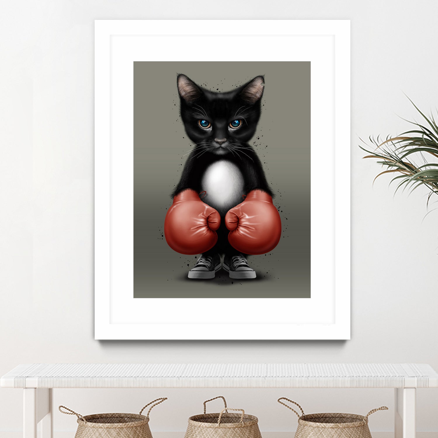 CAT BOXER 2017 by JUMALI KATANI on GIANT ART - black digital painting