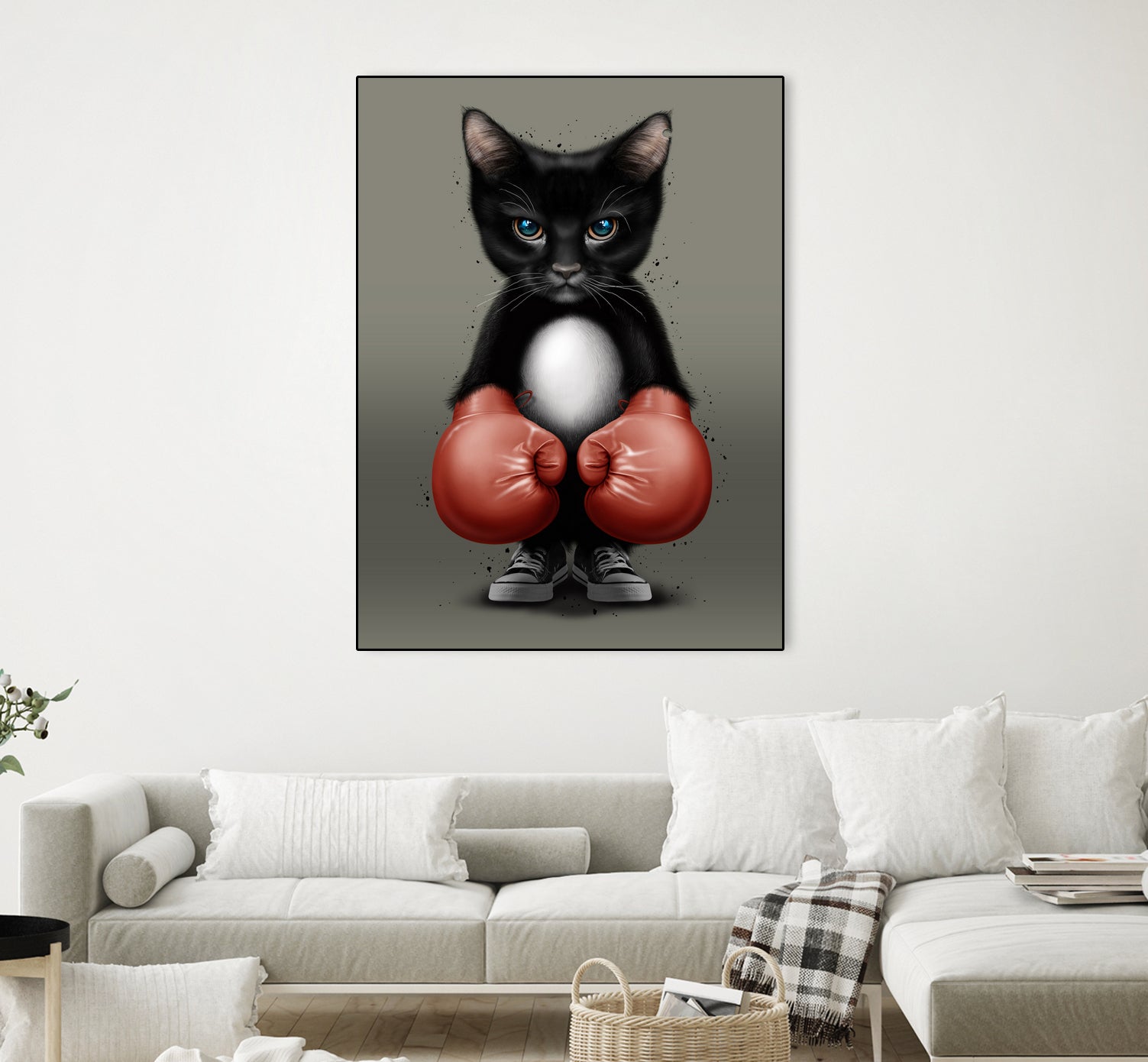 CAT BOXER 2017 by JUMALI KATANI on GIANT ART - black digital painting