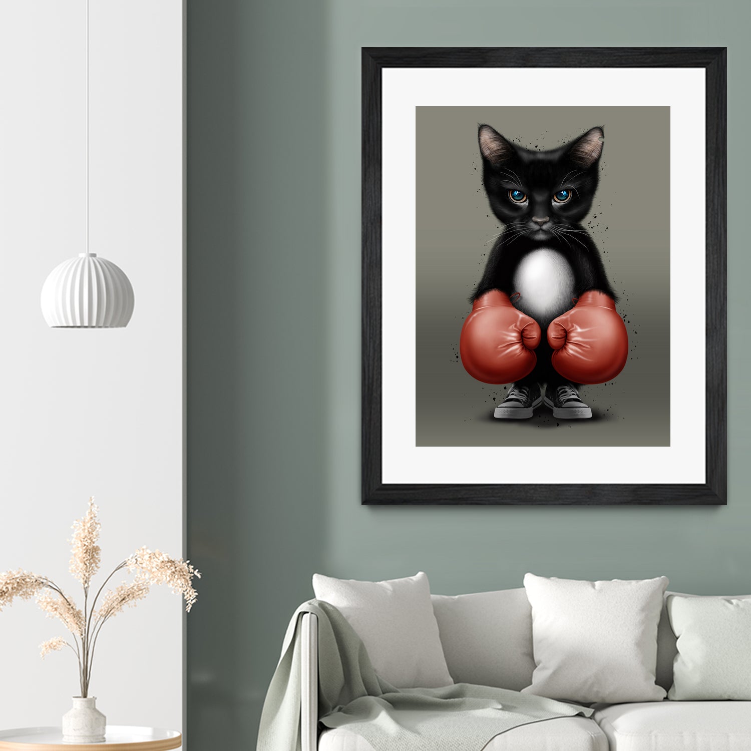 CAT BOXER 2017 by JUMALI KATANI on GIANT ART - black digital painting