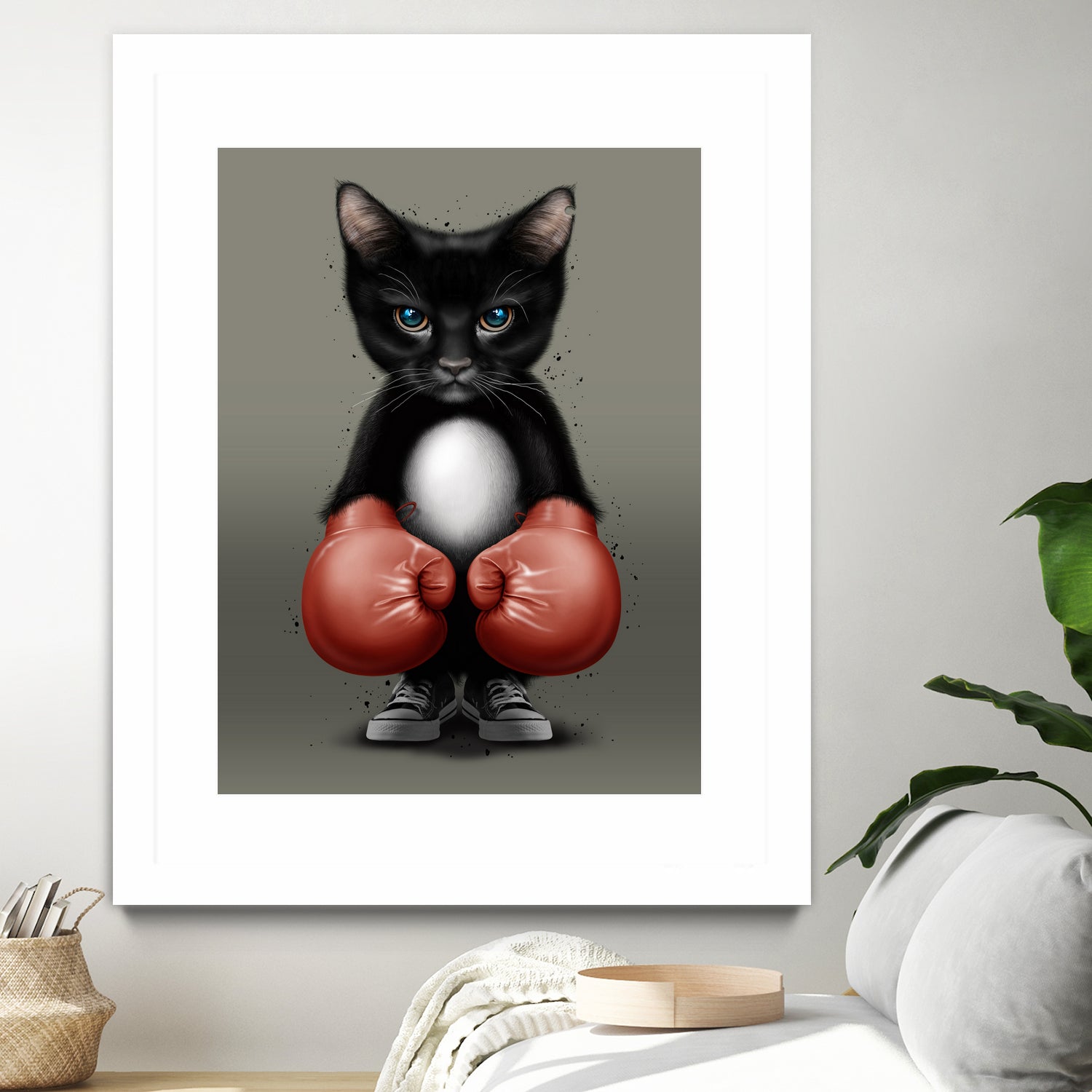 CAT BOXER 2017 by JUMALI KATANI on GIANT ART - black digital painting