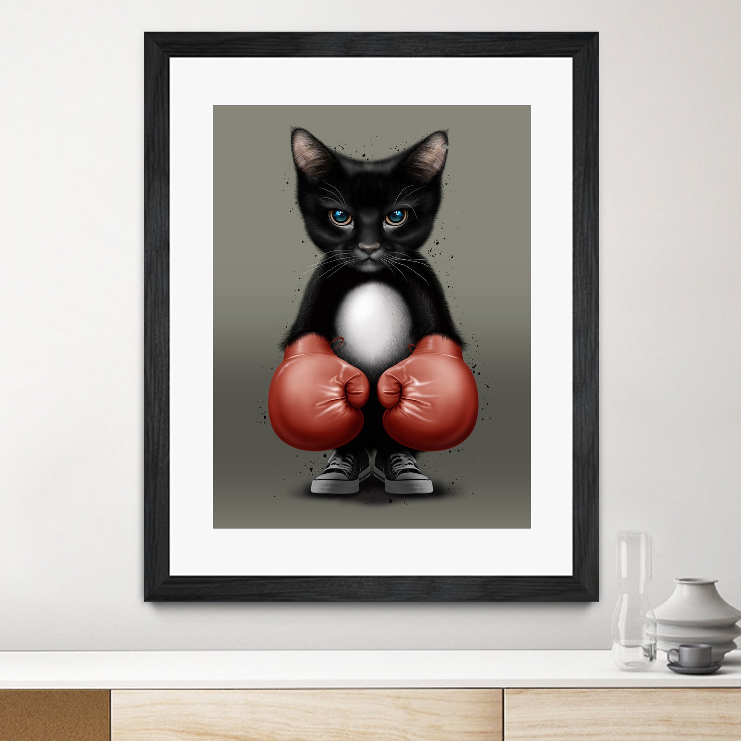 CAT BOXER 2017 by JUMALI KATANI on GIANT ART - black digital painting