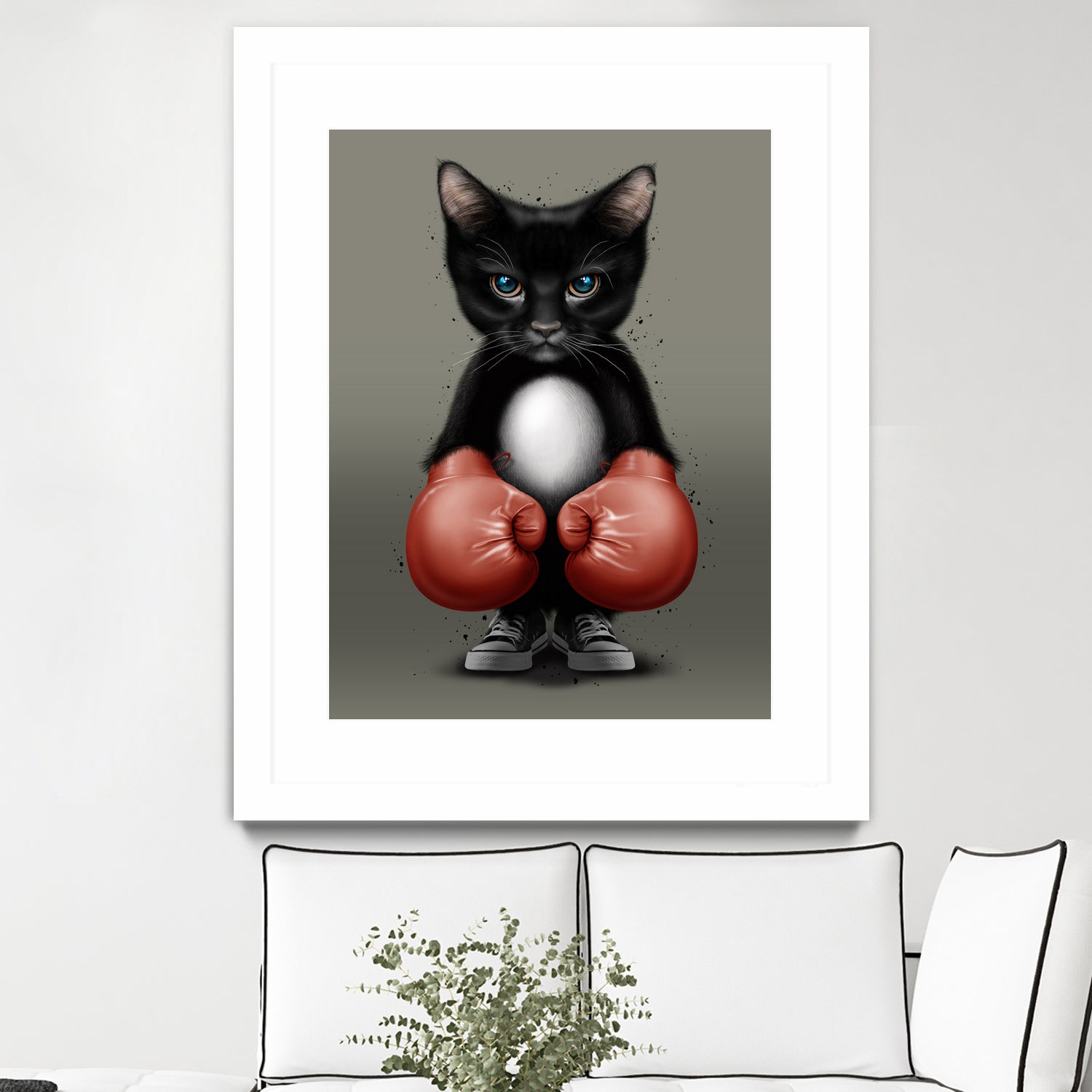 CAT BOXER 2017 by JUMALI KATANI on GIANT ART - black digital painting