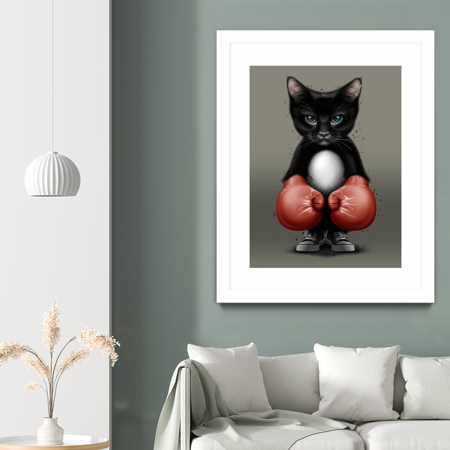 CAT BOXER 2017 by JUMALI KATANI on GIANT ART - black digital painting