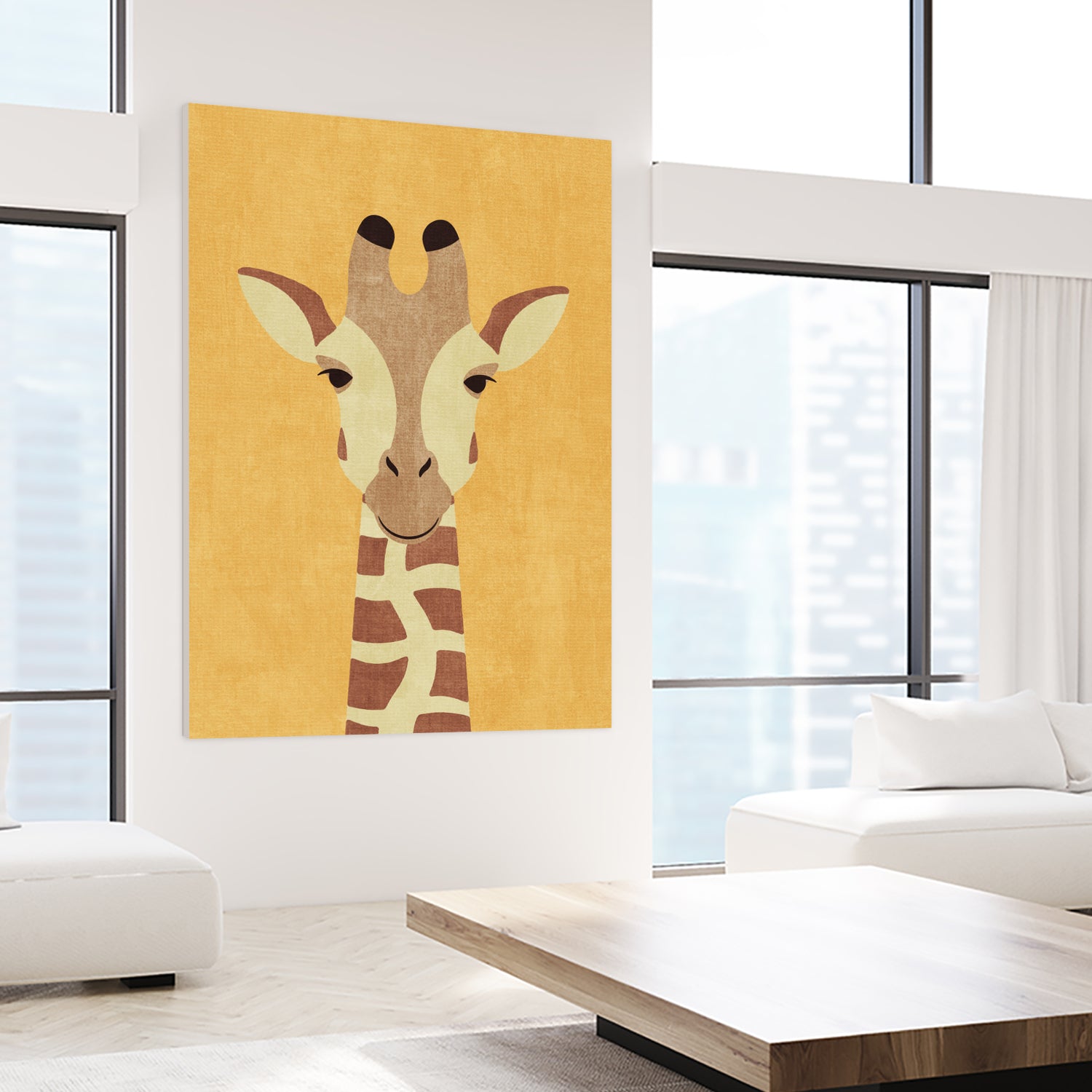 FAUNA / Giraffe by Daniel Coulmann on GIANT ART - yellow digital painting