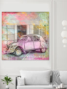 2CV Retro Car by Andrea Haase on GIANT ART - pink photo illustration