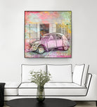 2CV Retro Car by Andrea Haase on GIANT ART - pink photo illustration