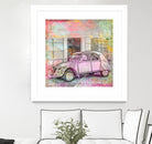 2CV Retro Car by Andrea Haase on GIANT ART - pink photo illustration