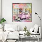 2CV Retro Car by Andrea Haase on GIANT ART - pink photo illustration