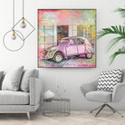 2CV Retro Car by Andrea Haase on GIANT ART - pink photo illustration