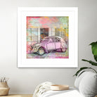 2CV Retro Car by Andrea Haase on GIANT ART - pink photo illustration