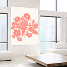 Love Birds Coral by Thomas Fernez on GIANT ART - pink digital drawing