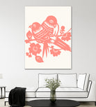 Love Birds Coral by Thomas Fernez on GIANT ART - pink digital drawing