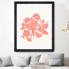 Love Birds Coral by Thomas Fernez on GIANT ART - pink digital drawing