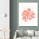 Love Birds Coral by Thomas Fernez on GIANT ART - pink digital drawing