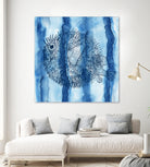 Puffer Fish Shibori by Thomas Fernez on GIANT ART - blue digital drawing