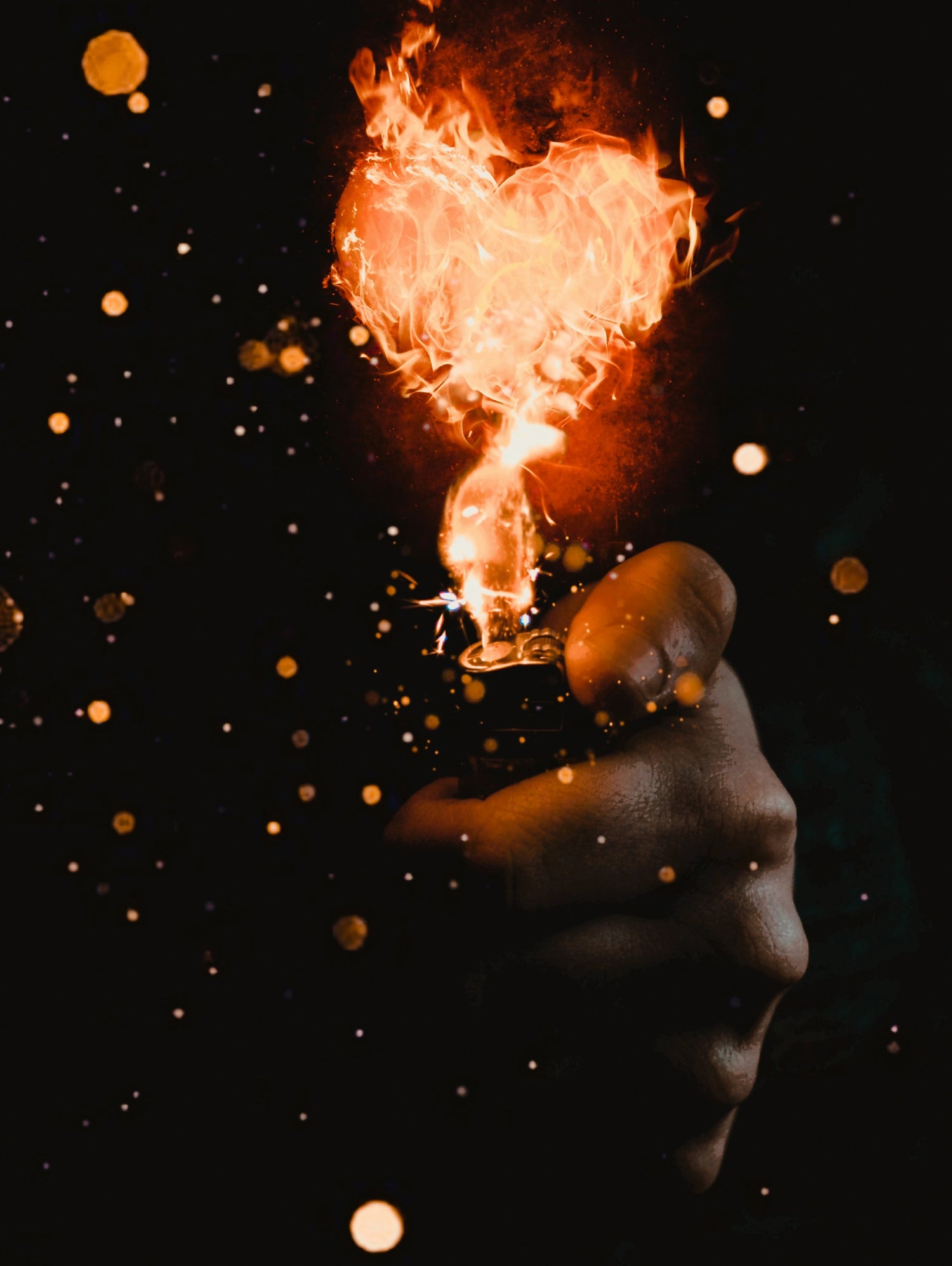 Heart On Fire by GEN Z by Rigaud Mickaël on GIANT ART - orange photo illustration