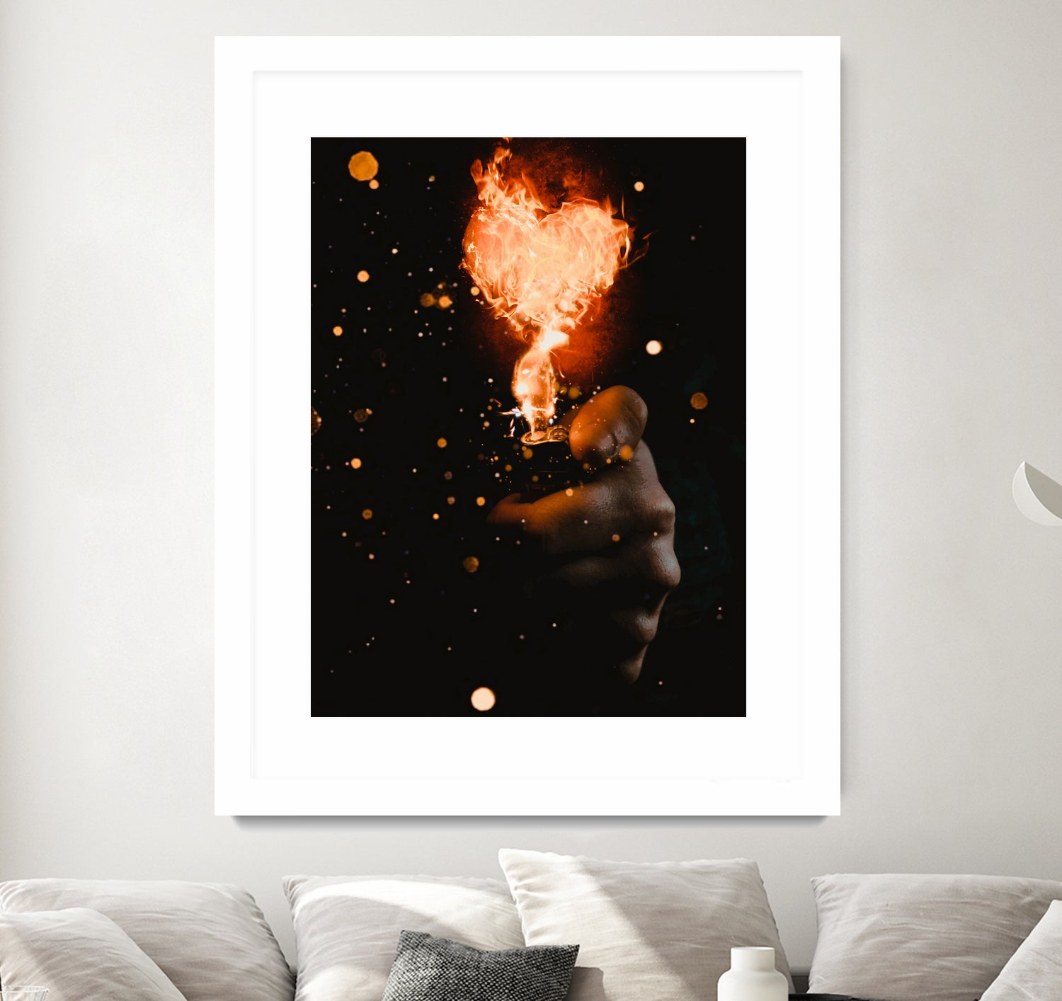 Heart On Fire by GEN Z by Rigaud Mickaël on GIANT ART - orange photo illustration