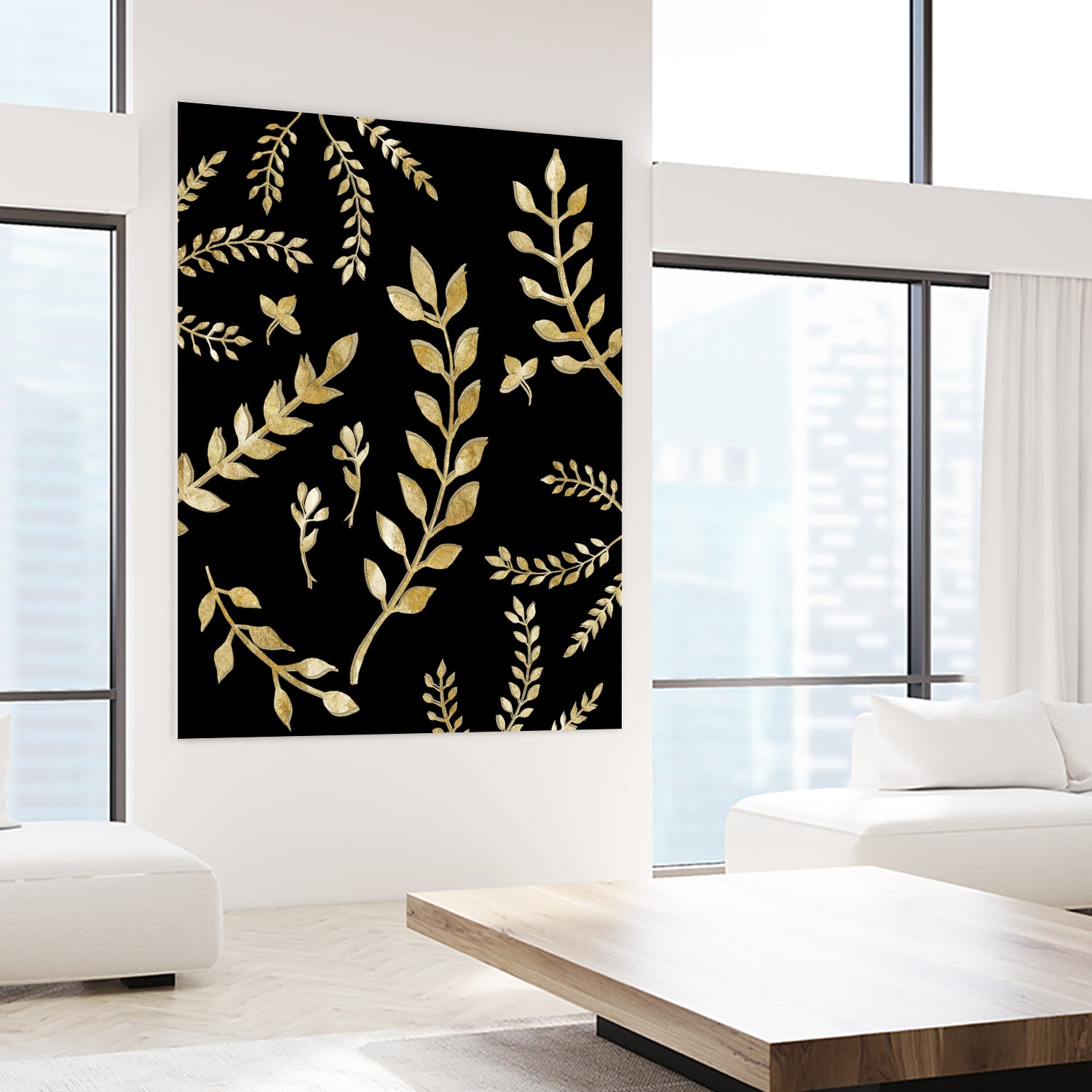 Gold Leaves Pattern #1 #drawing #decor #art by Anita & Bella Jantz on GIANT ART - brown digital drawing