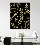 Gold Leaves Pattern #1 #drawing #decor #art by Anita & Bella Jantz on GIANT ART - brown digital drawing