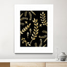 Gold Leaves Pattern #1 #drawing #decor #art by Anita & Bella Jantz on GIANT ART - brown digital drawing