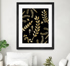 Gold Leaves Pattern #1 #drawing #decor #art by Anita & Bella Jantz on GIANT ART - brown digital drawing