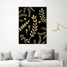 Gold Leaves Pattern #1 #drawing #decor #art by Anita & Bella Jantz on GIANT ART - brown digital drawing