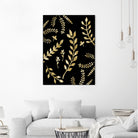 Gold Leaves Pattern #1 #drawing #decor #art by Anita & Bella Jantz on GIANT ART - brown digital drawing