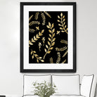 Gold Leaves Pattern #1 #drawing #decor #art by Anita & Bella Jantz on GIANT ART - brown digital drawing