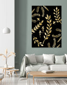 Gold Leaves Pattern #1 #drawing #decor #art by Anita & Bella Jantz on GIANT ART - brown digital drawing