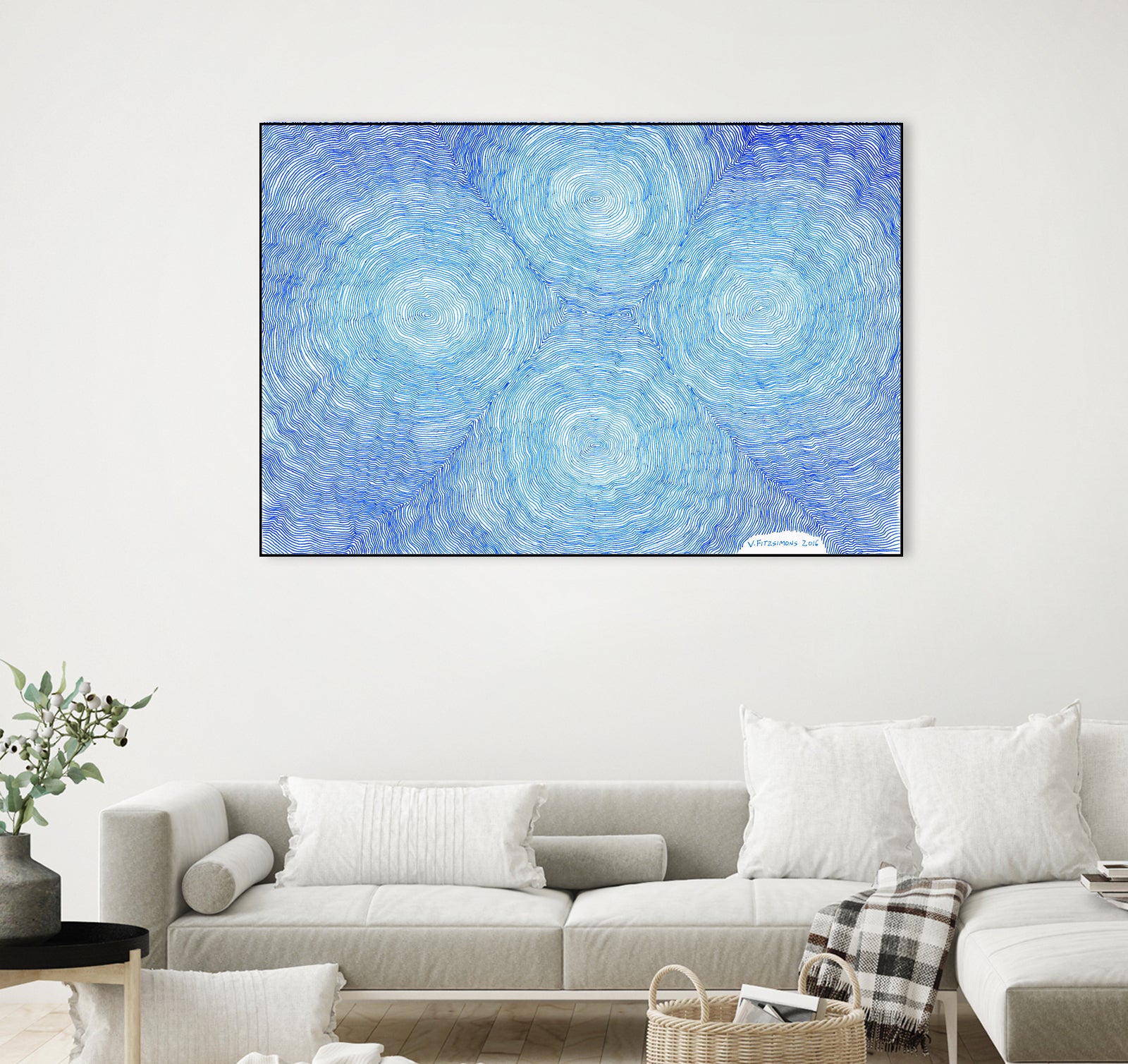 Blue ripples, four loci by Victor Fitzsimons on GIANT ART - blue mixed media