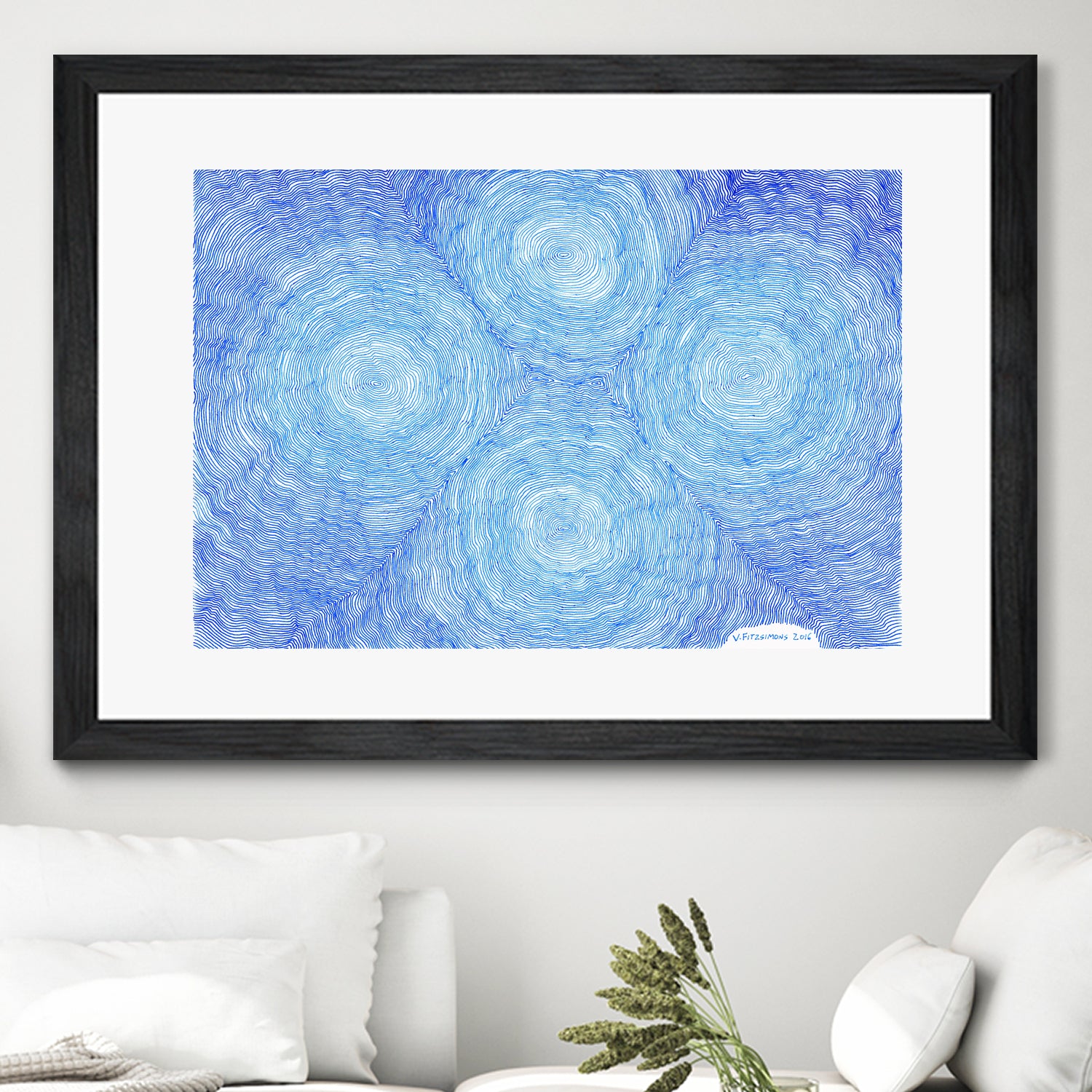 Blue ripples, four loci by Victor Fitzsimons on GIANT ART - blue mixed media