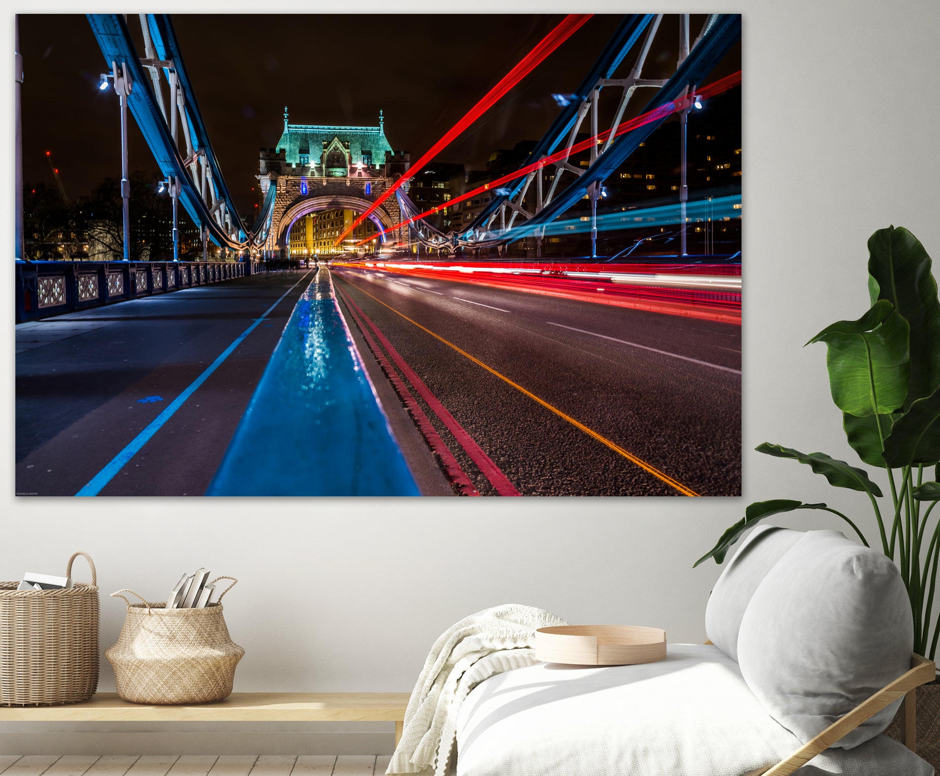 Lighttrails Tower Bridge by Reziebelle Martin on GIANT ART - red photo illustration