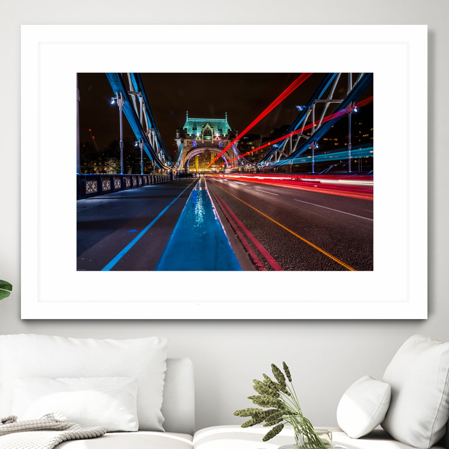 Lighttrails Tower Bridge by Reziebelle Martin on GIANT ART - red photo illustration