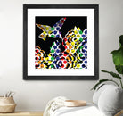 Hummingbird Dots Black by Thomas Fernez on GIANT ART - black digital painting