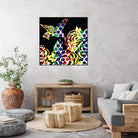 Hummingbird Dots Black by Thomas Fernez on GIANT ART - black digital painting