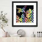 Hummingbird Dots Black by Thomas Fernez on GIANT ART - black digital painting