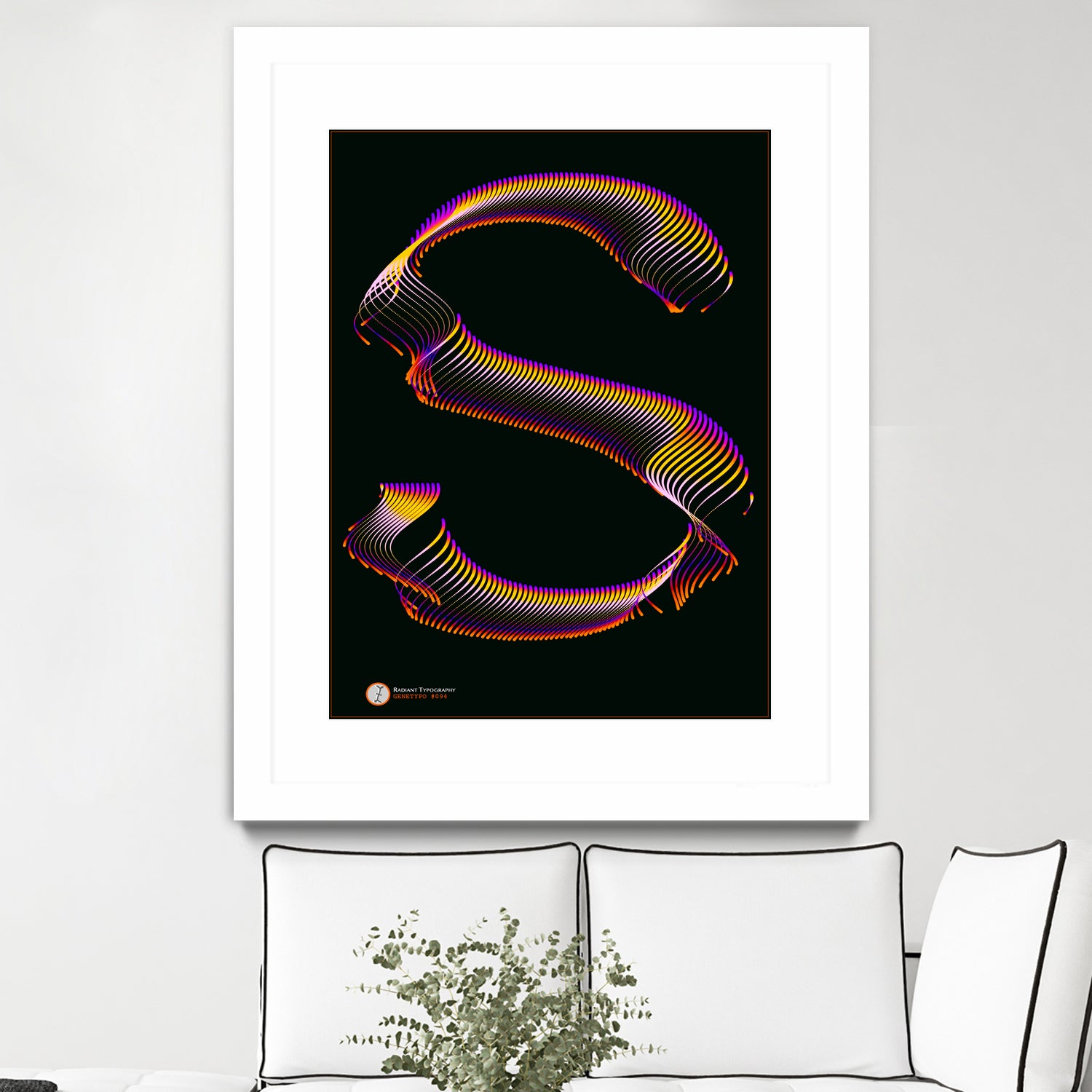 S - RADIANT GENETYPO #094 v01 by Toni Mitjanit on GIANT ART - black typography