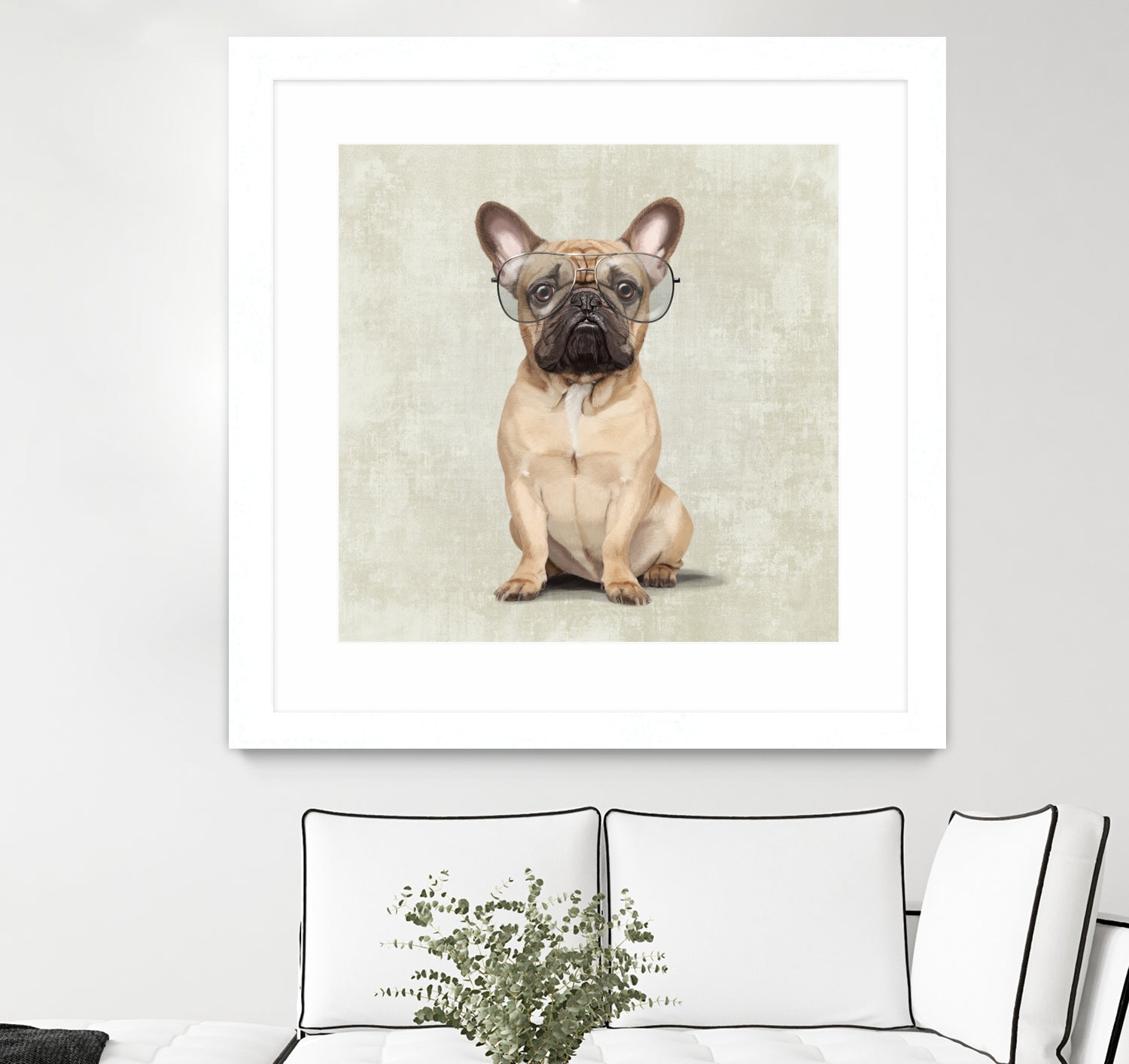 Mr French Bulldog by Roberta Jean Pharelli on GIANT ART - white digital painting