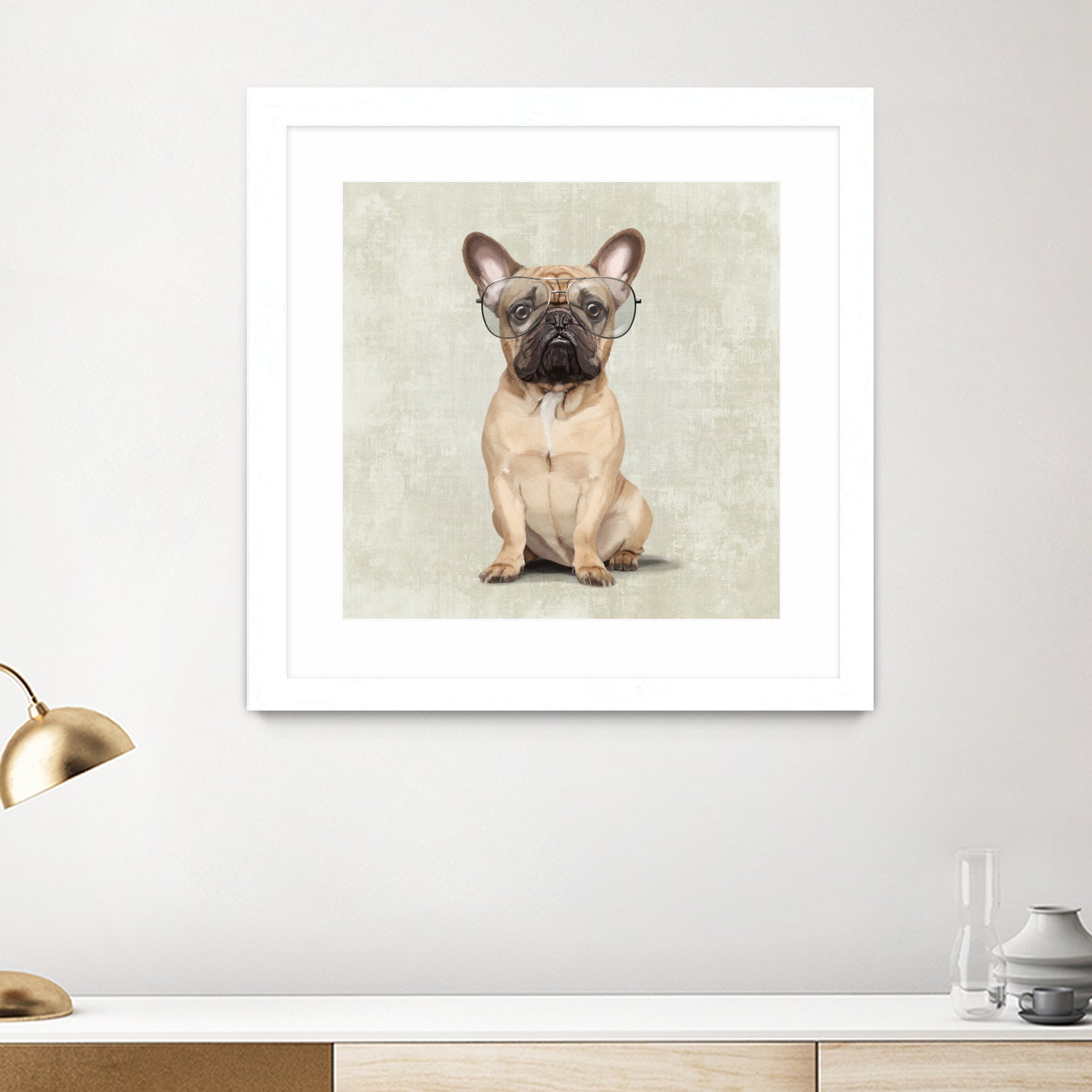 Mr French Bulldog by Roberta Jean Pharelli on GIANT ART - white digital painting