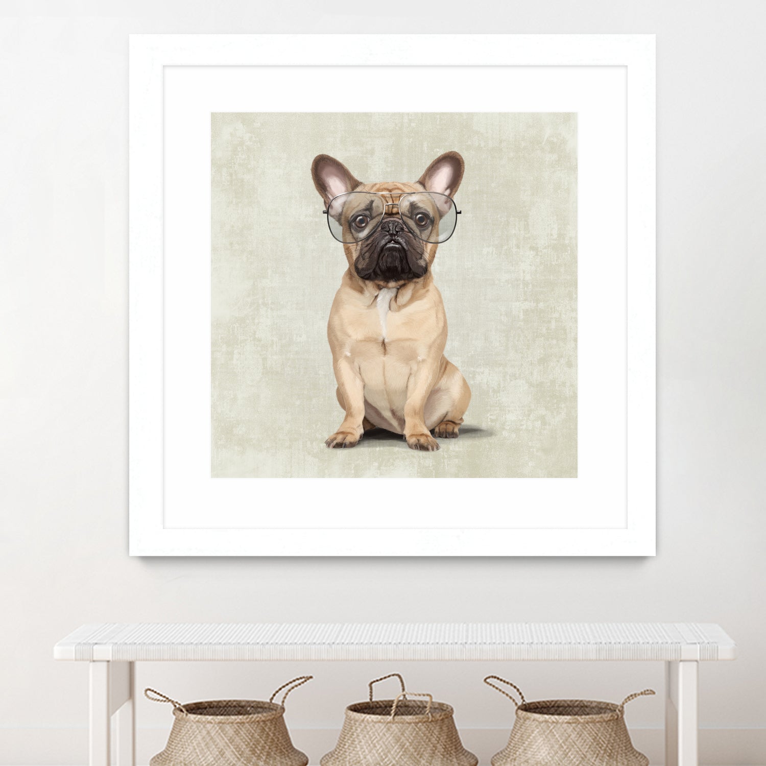 Mr French Bulldog by Roberta Jean Pharelli on GIANT ART - white digital painting