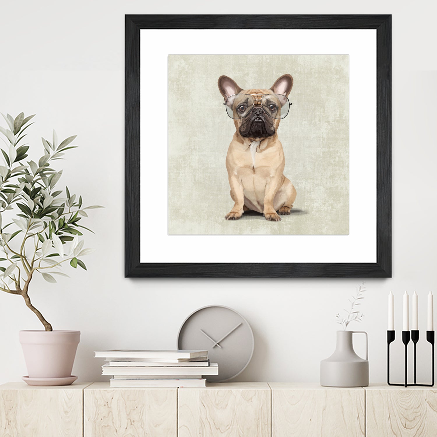 Mr French Bulldog by Roberta Jean Pharelli on GIANT ART - white digital painting