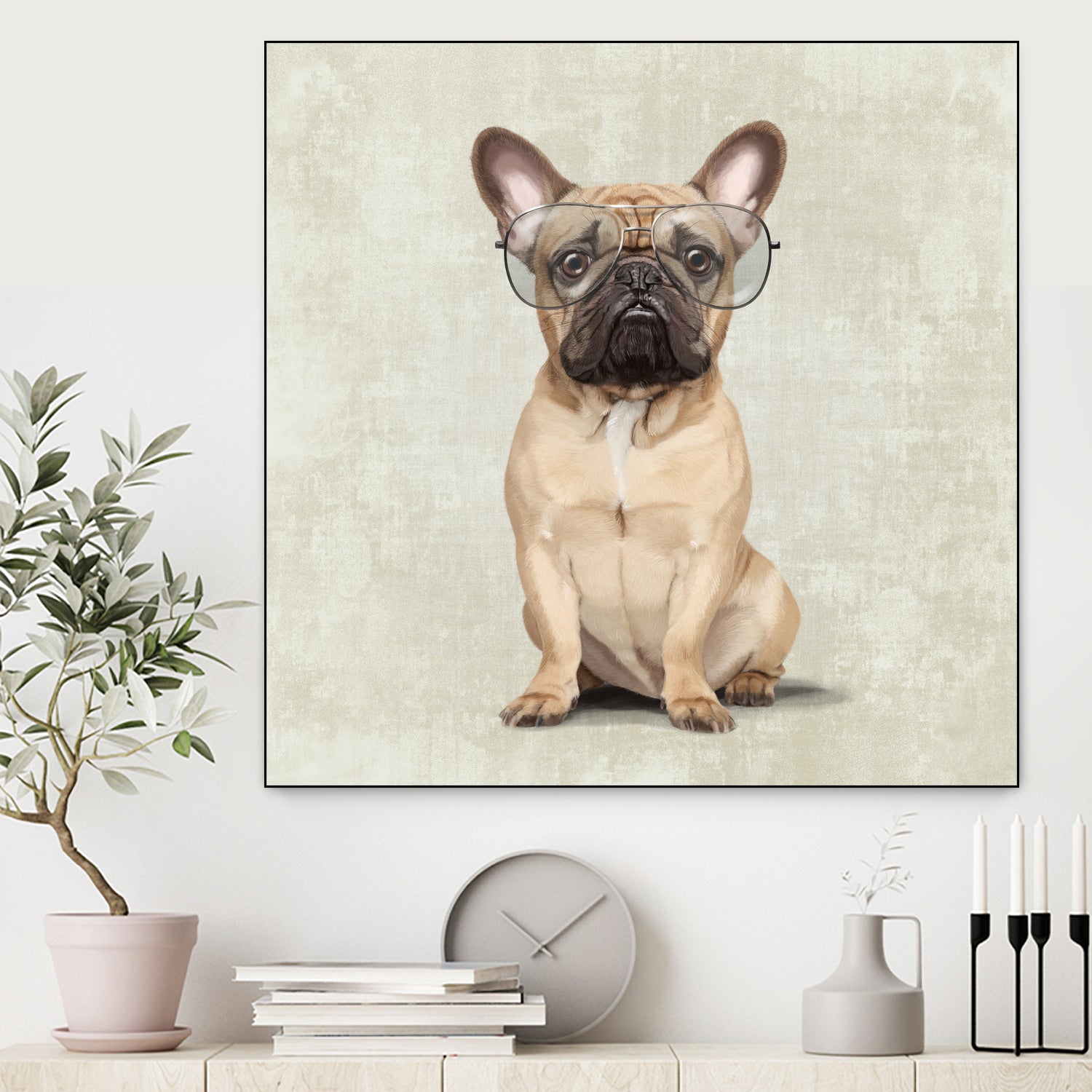 Mr French Bulldog by Roberta Jean Pharelli on GIANT ART - white digital painting