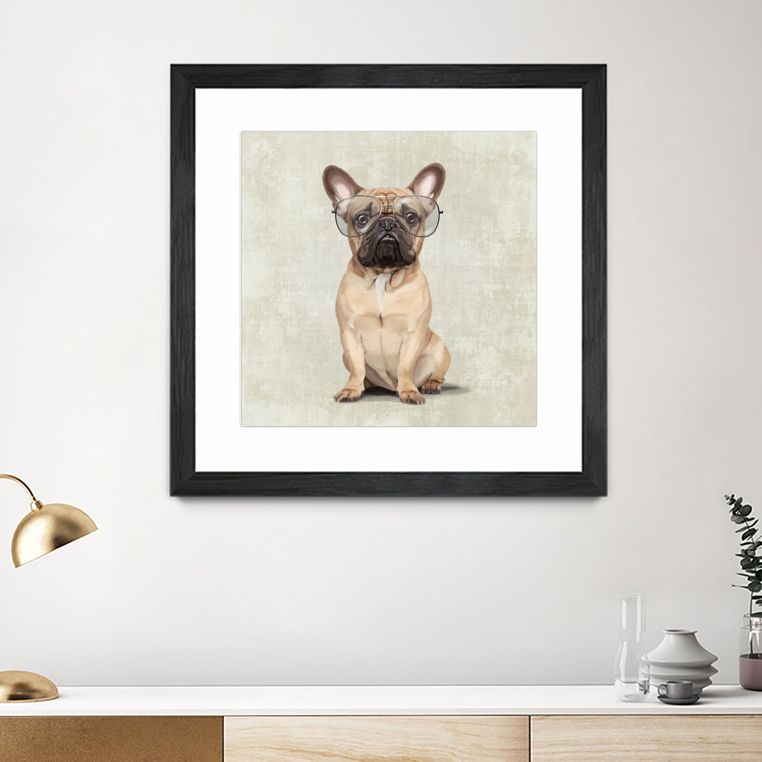 Mr French Bulldog by Roberta Jean Pharelli on GIANT ART - white digital painting